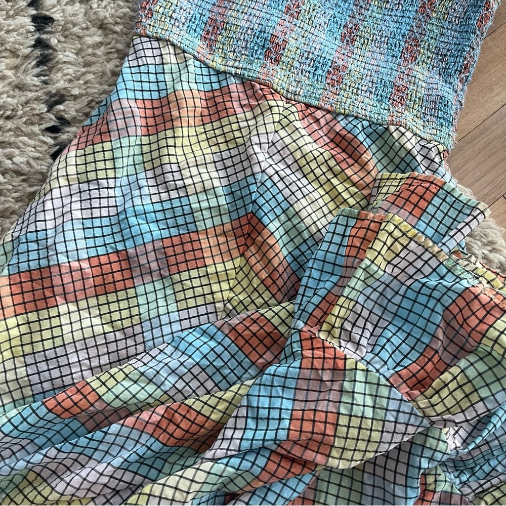 GANNI multicolor seersucker plaid dress - Picture 7 of 11